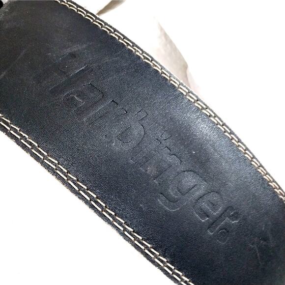 HARBINGER WEIGHT BELT! ULTRA HEAVY GENUINE LEATHER, DOUBLE FRONT BUCKLE! SZ S - Picture 1 of 10
